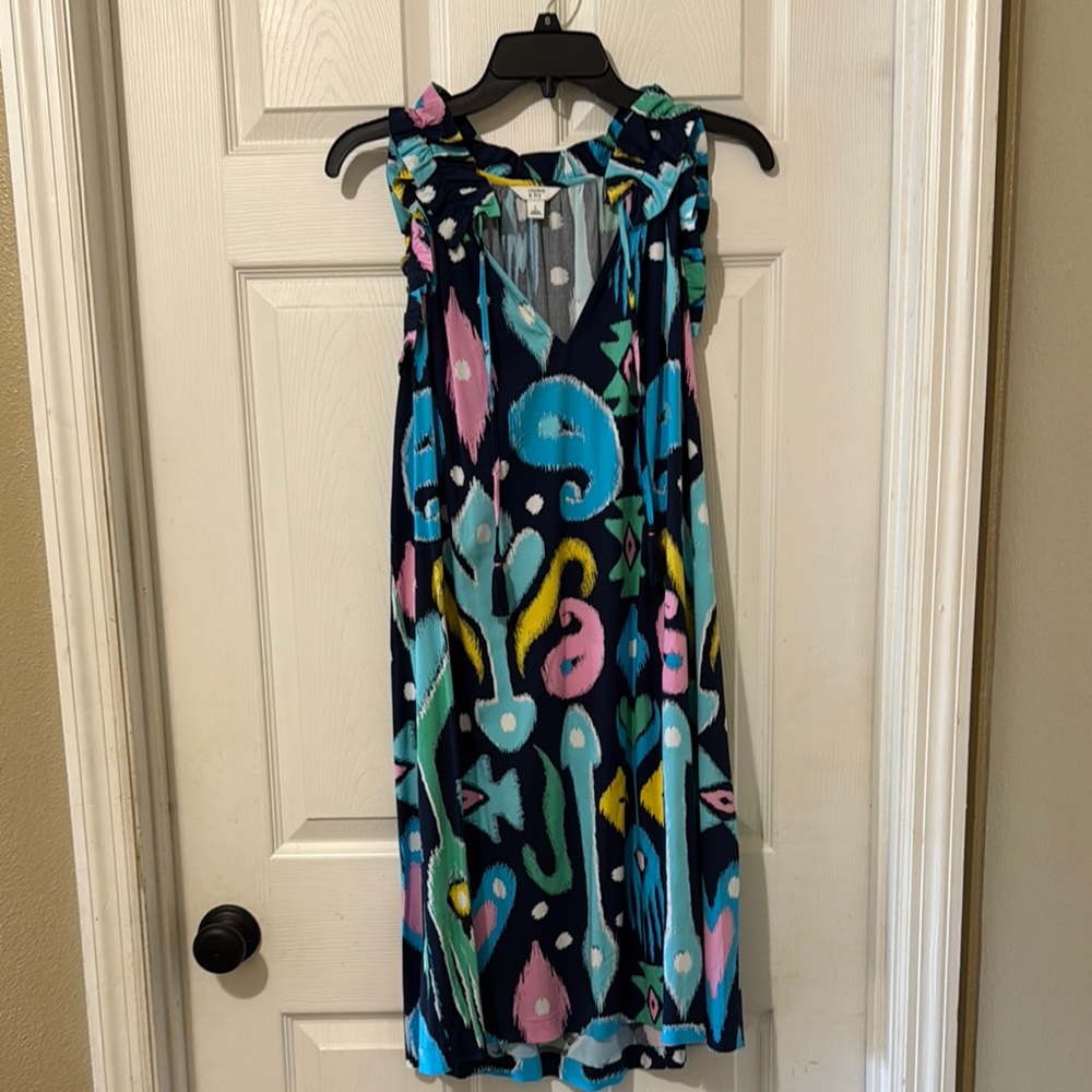Crown & Ivy Abstract Patterned Dress - Blue, Green, Pink